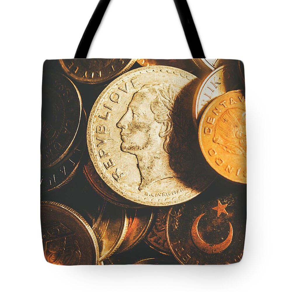 Business Tote Bag featuring the photograph Coin Commerce by Jorgo Photography