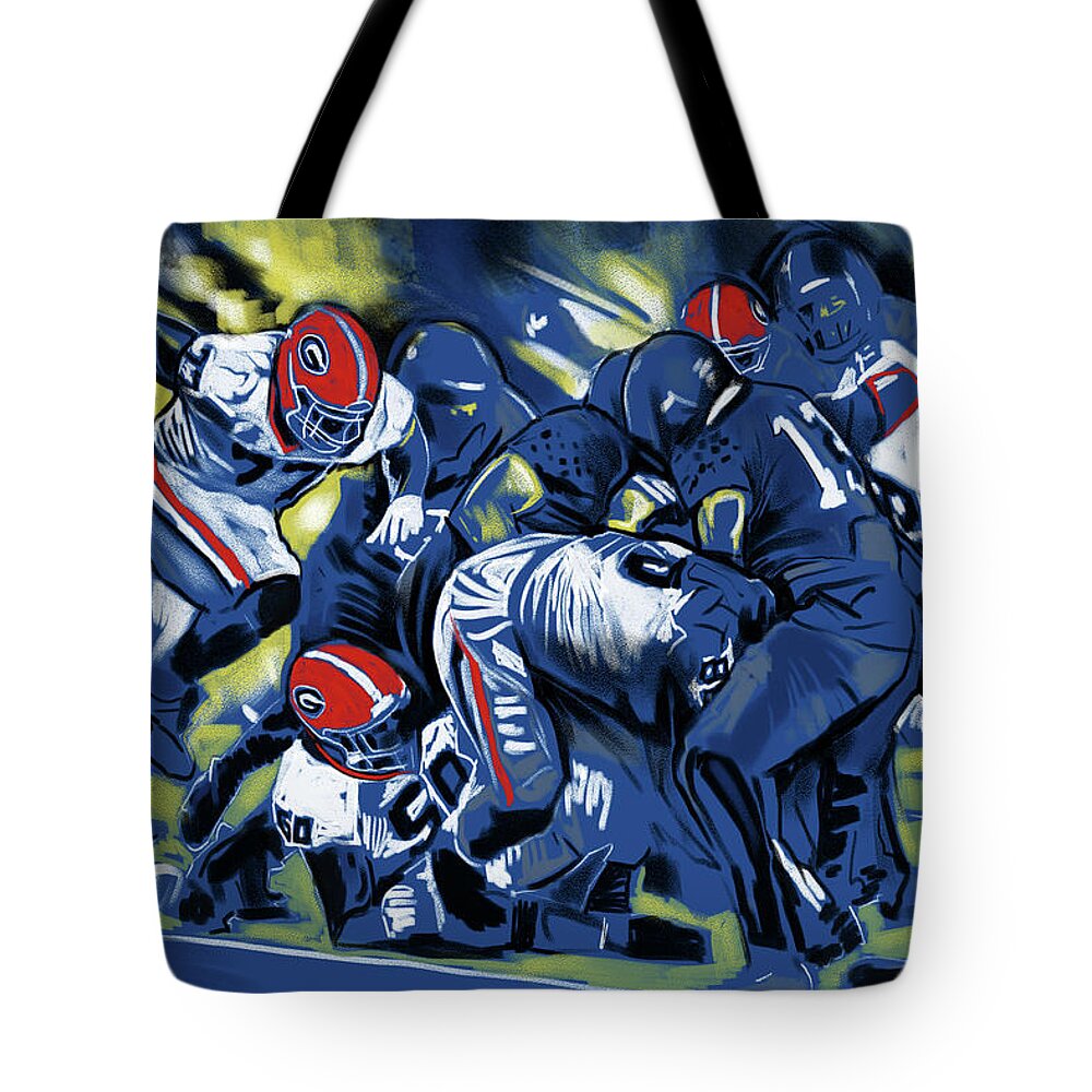 Cold Victory Tote Bag featuring the painting Cold Victory by John Gholson