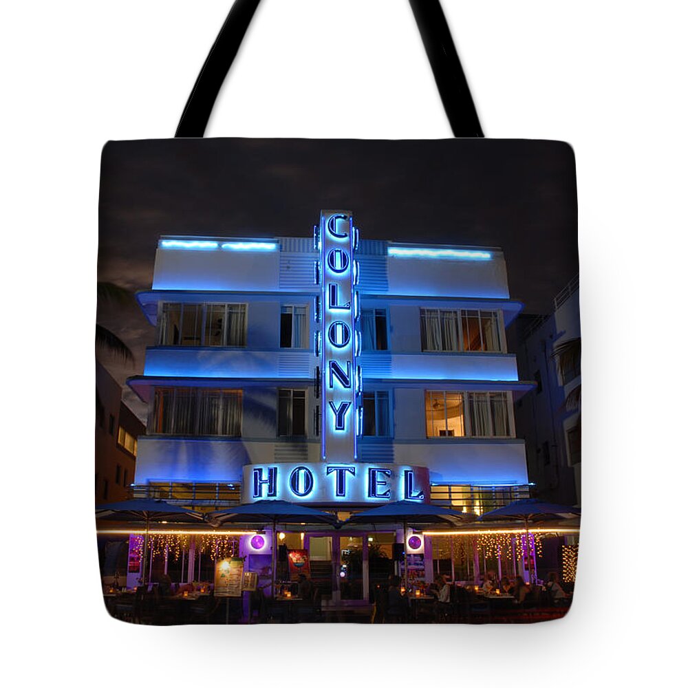 Colony Hotel Tote Bag featuring the photograph Colony Hotel - Art Deco Historic District, Miami Beach, Florida by Earth And Spirit