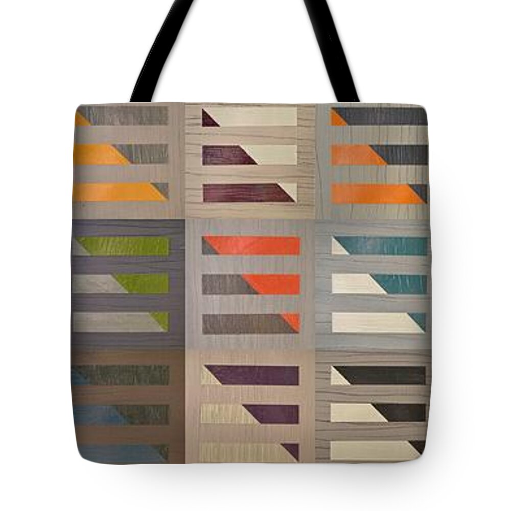 Abstract Tote Bag featuring the painting Color Grid Study 2.0 by Michelle Calkins
