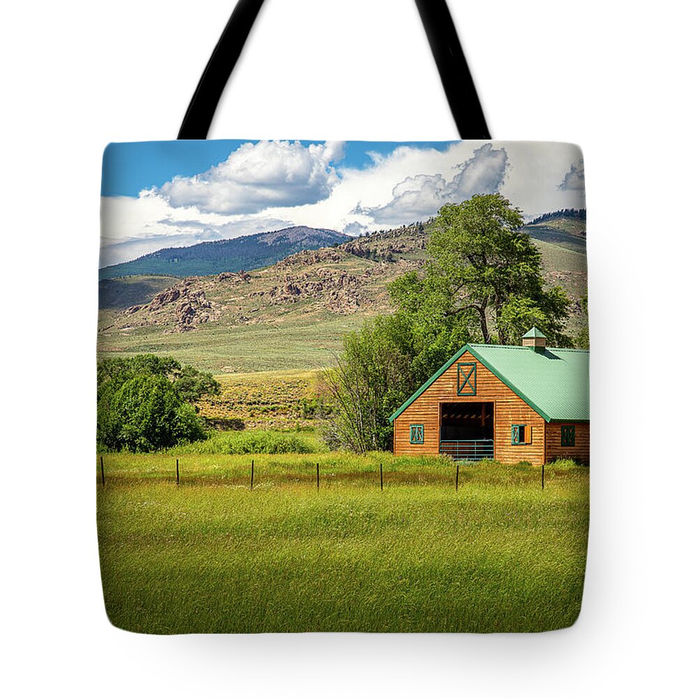 Colorado Summer Barn Tote Bag featuring the photograph Colorado Summer Barn by Steven Bateson