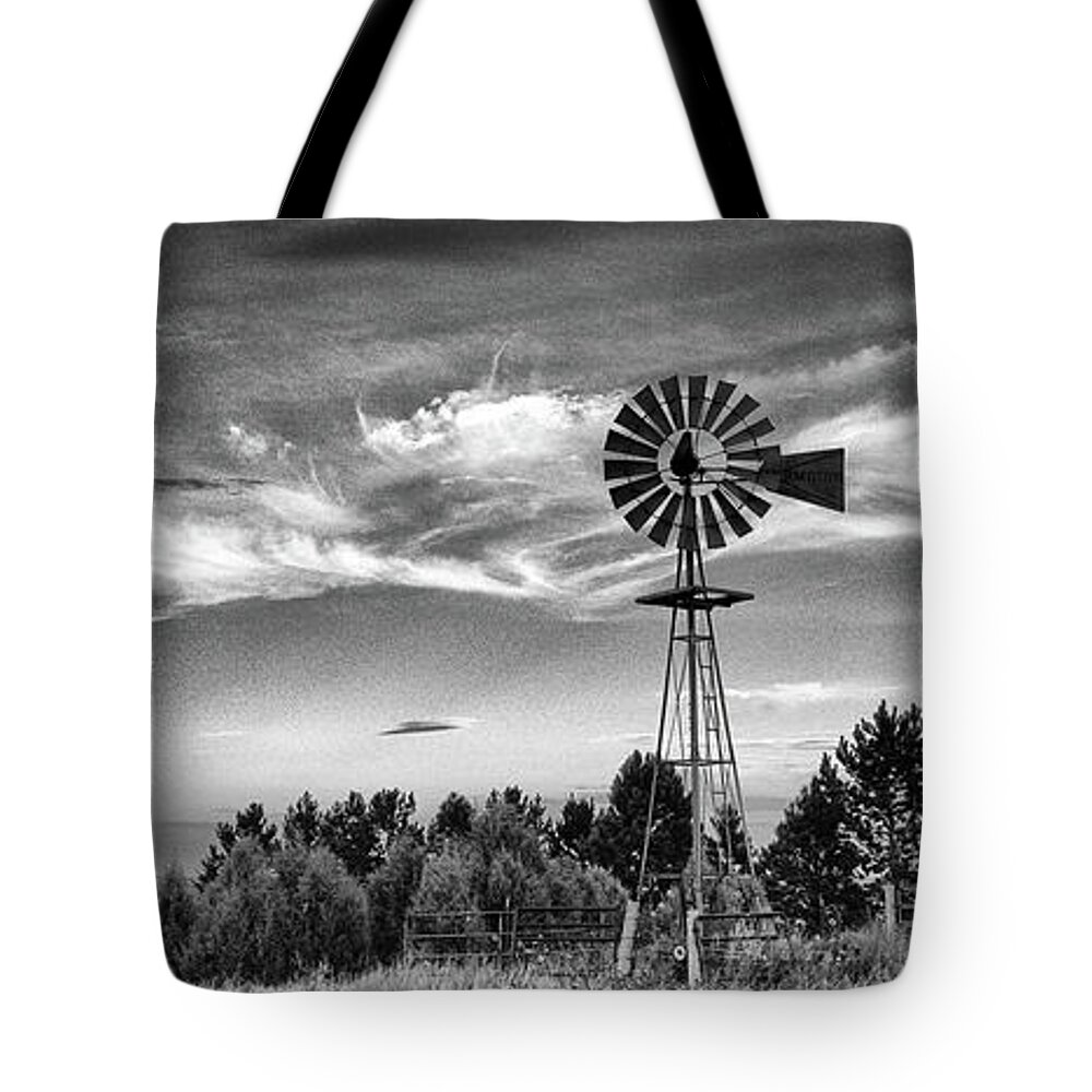 Windmill Tote Bag featuring the photograph Colorado Windmill by Bob Falcone