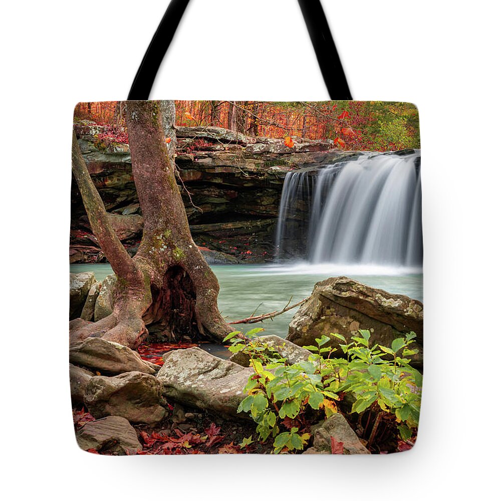 Arkansas Tote Bag featuring the photograph Colorful Autumn At Falling Water Falls Arkansas by Gregory Ballos