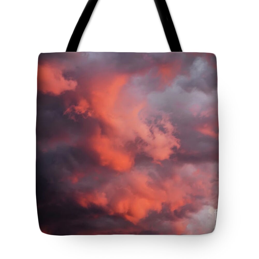 Sunset Tote Bag featuring the digital art Colorful Dusk by Lois Bryan