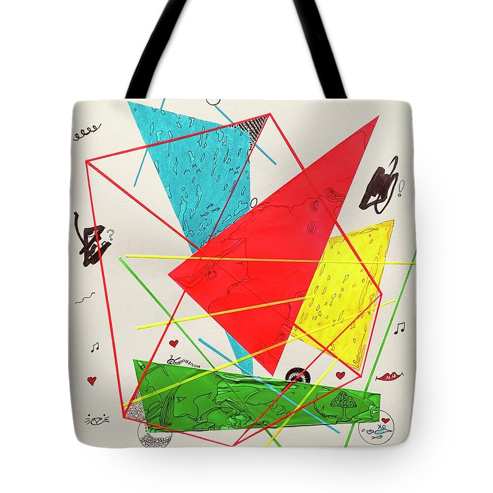  Tote Bag featuring the mixed media Colorful Rays 16202 by Lew Hagood