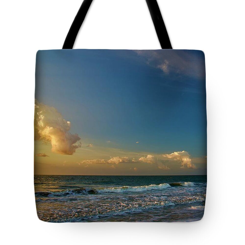 Colorful Tote Bag featuring the photograph Colorful Sunrise Along The Atlantic Ocean by Dennis Schmidt