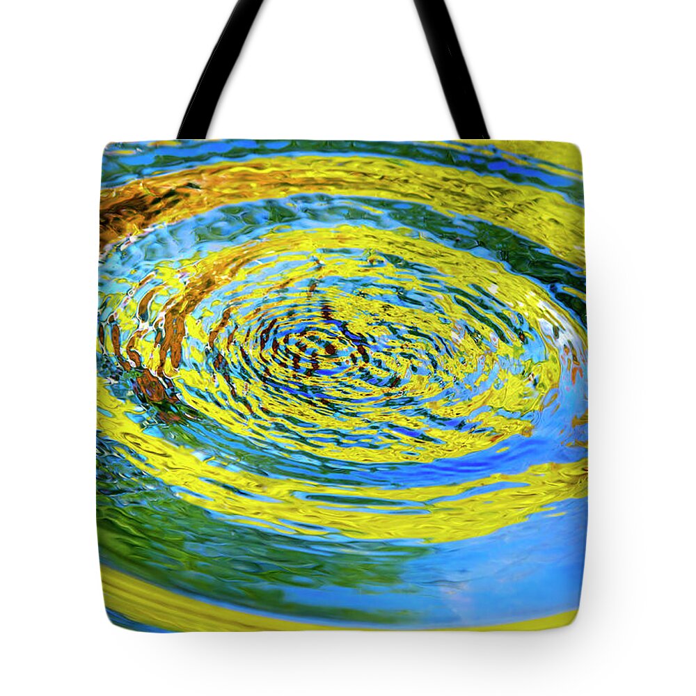 Nature Abstract Tote Bag featuring the photograph Colorful Water Splash Abstract by Christina Rollo
