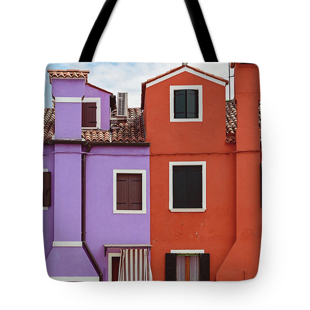 Burano Tote Bag featuring the photograph Colors of Burano Italy No. 7 by Melanie Alexandra Price