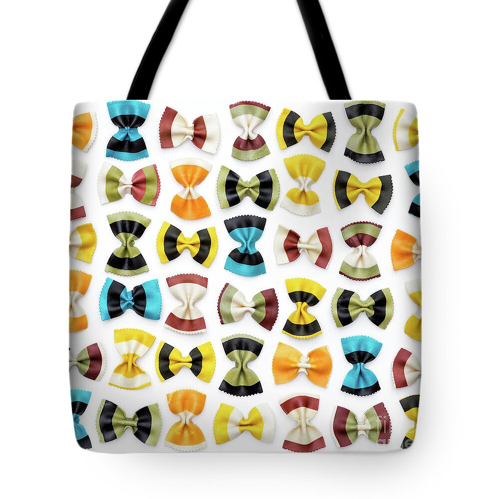 Bow Tie Pasta Tote Bag featuring the photograph Colourful Bow tie Pasta by Tim Gainey