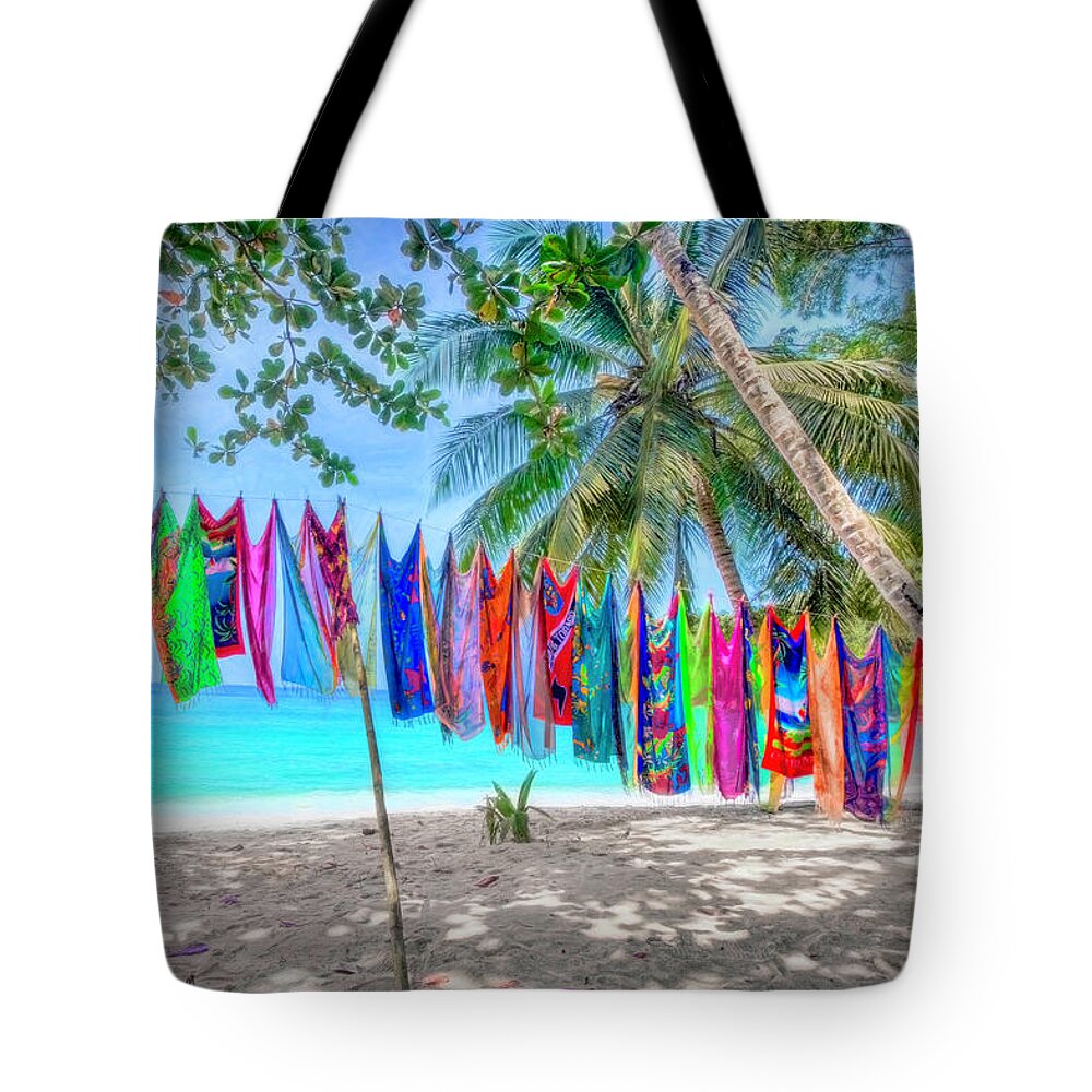 Clothes Line Tote Bag featuring the photograph Colourful Cove by Nadia Sanowar