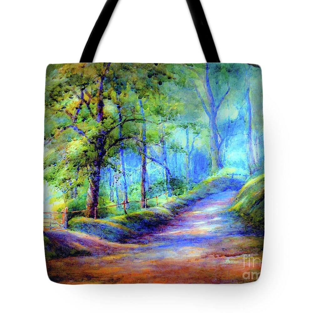 Landscape Tote Bag featuring the painting Coming Home Country Road by Jane Small