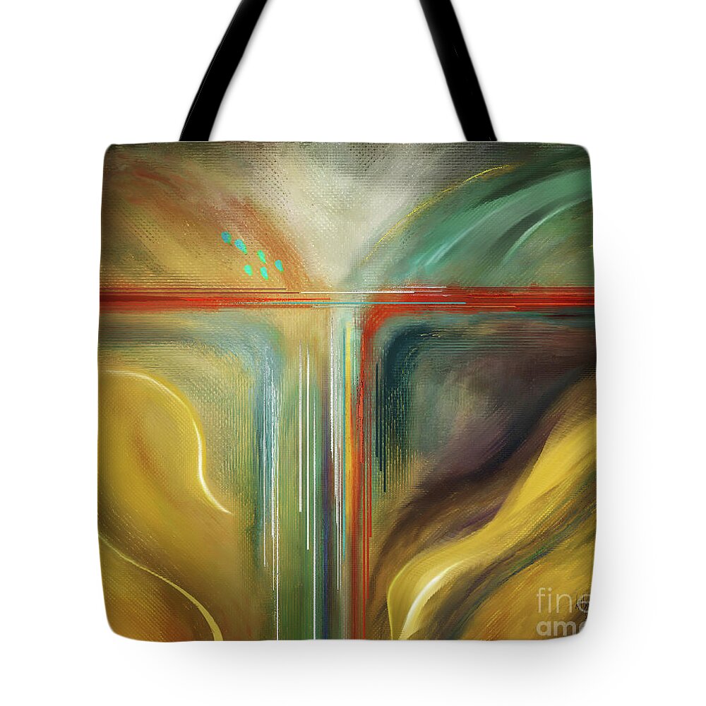Abstract Tote Bag featuring the digital art Coming Or Going by Lois Bryan