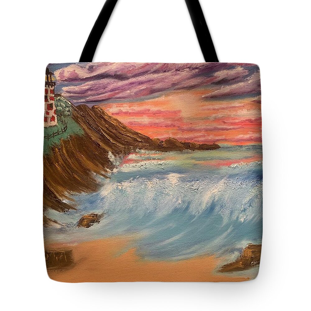 Ocean Tote Bag featuring the painting Coming Out of the Storm by Lisa White