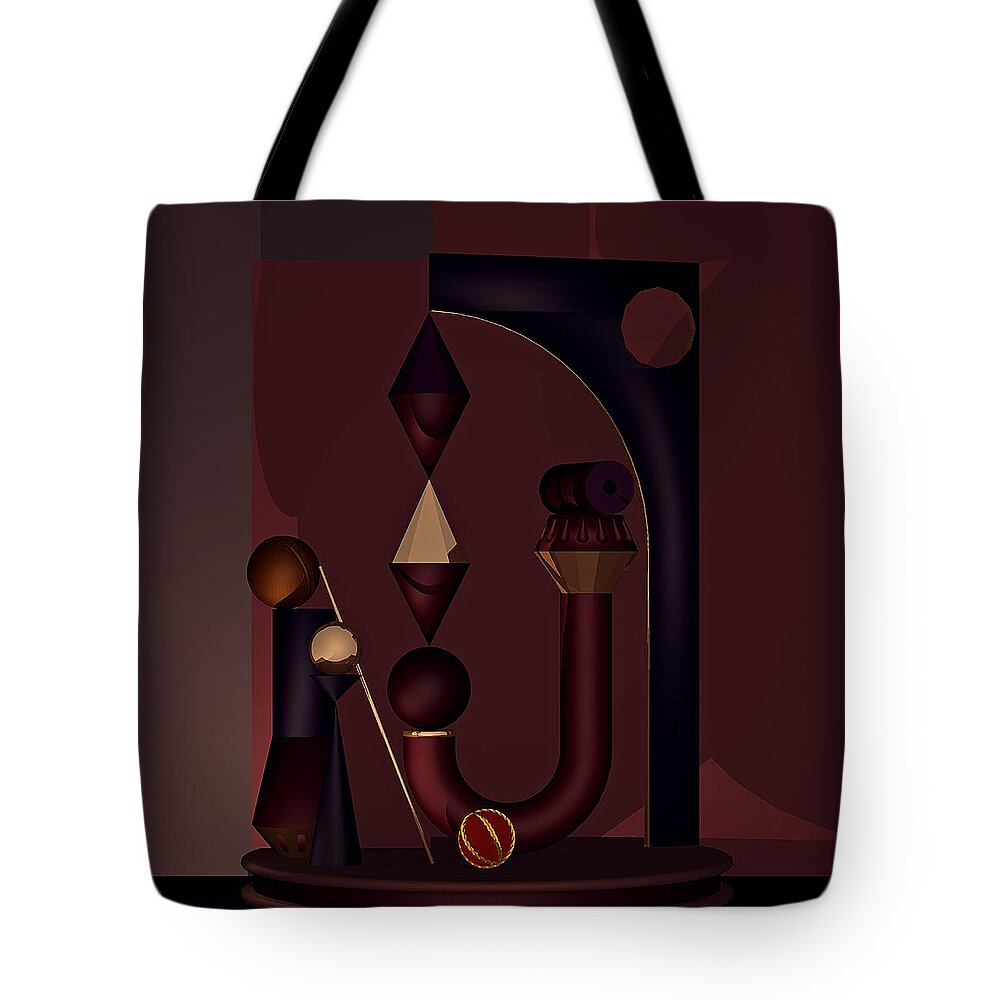 Abstract Tote Bag featuring the photograph Composition 022 maroon by Andrei SKY