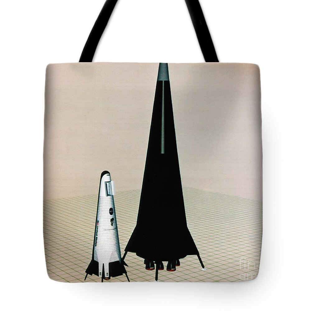 1995 Tote Bag featuring the drawing Conceptual Orbital Vehicles, 1995 by Granger
