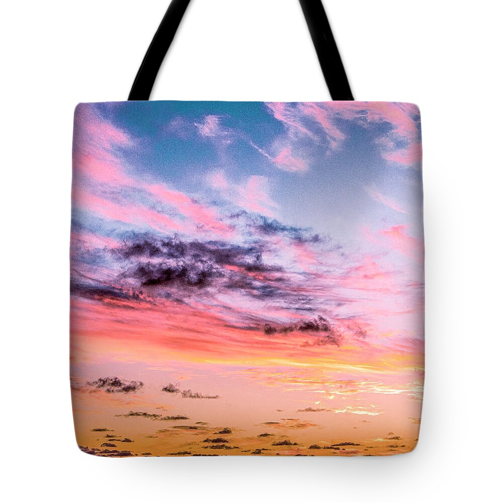 Sunset Tote Bag featuring the photograph Confetti Sunset by Randy Bradley