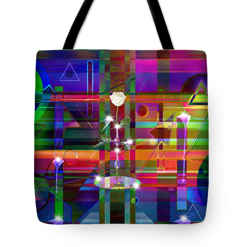 Conflict Summons Change Tote Bag featuring the digital art Conflict Summons Change by Diamante Lavendar
