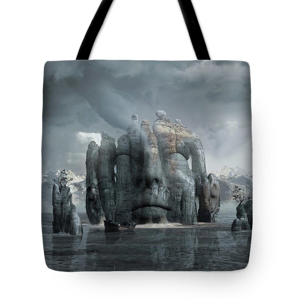 Pacific Tote Bag featuring the digital art Confluence or Guided Meditation by George Grie