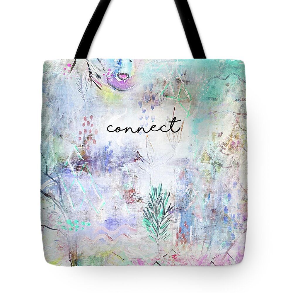 Connect Tote Bag featuring the mixed media Connect by Claudia Schoen