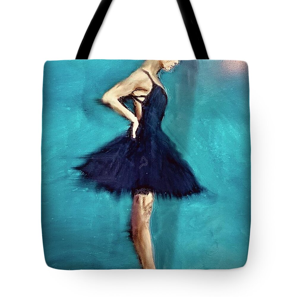 Dancer Classical Ballet Tote Bag featuring the painting Contemplation by FeatherStone Studio Julie A Miller