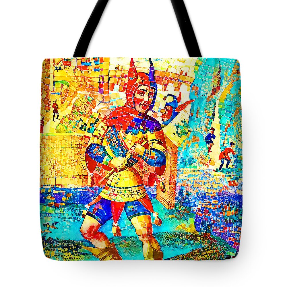 Wingsdomain Tote Bag featuring the photograph Contemporary Medieval Art The Medieval Court Jester 20201028v19 by Wingsdomain Art and Photography
