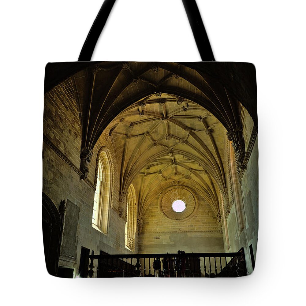 Convent Of Christ Tote Bag featuring the photograph Convent of Christ interior and ceiling in Tomar by Angelo DeVal