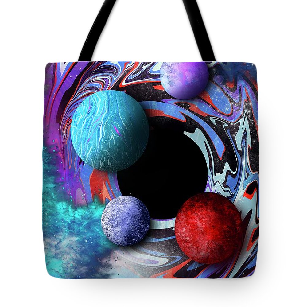 Chaotic Art Tote Bag featuring the painting Convergence by Mark Taylor