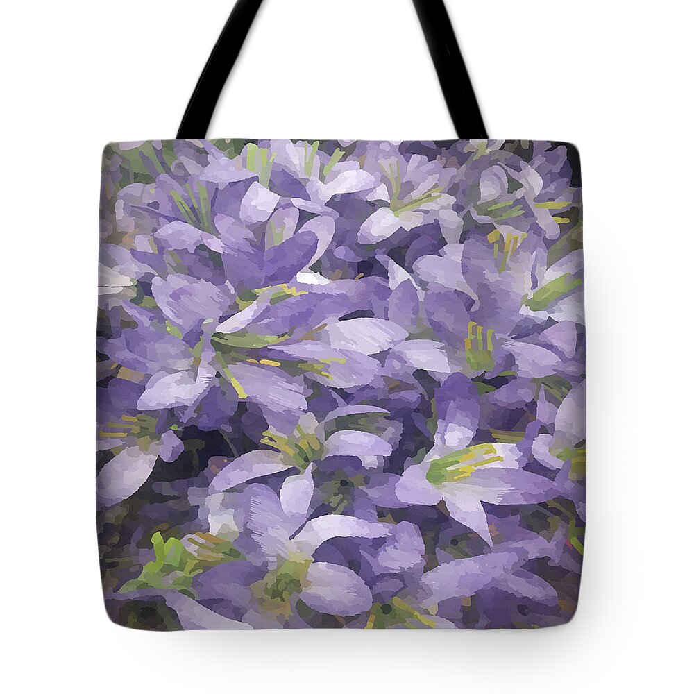 Contemporary Tote Bag featuring the painting Cool Bouquet by Herb Dickinson
