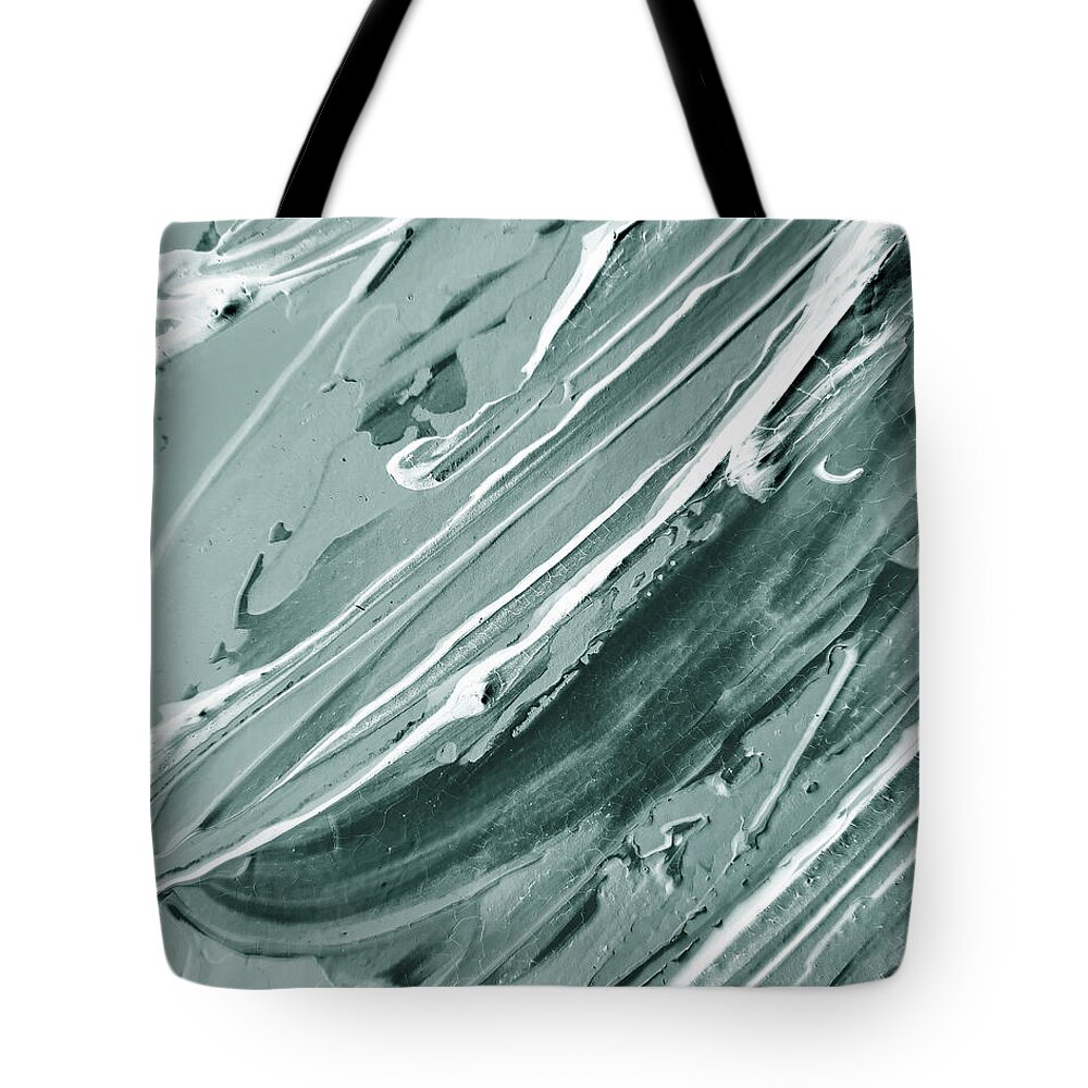 Soft Gray Tote Bag featuring the painting Cool Soft Gray Lines Abstract Textured Decorative Art II by Irina Sztukowski