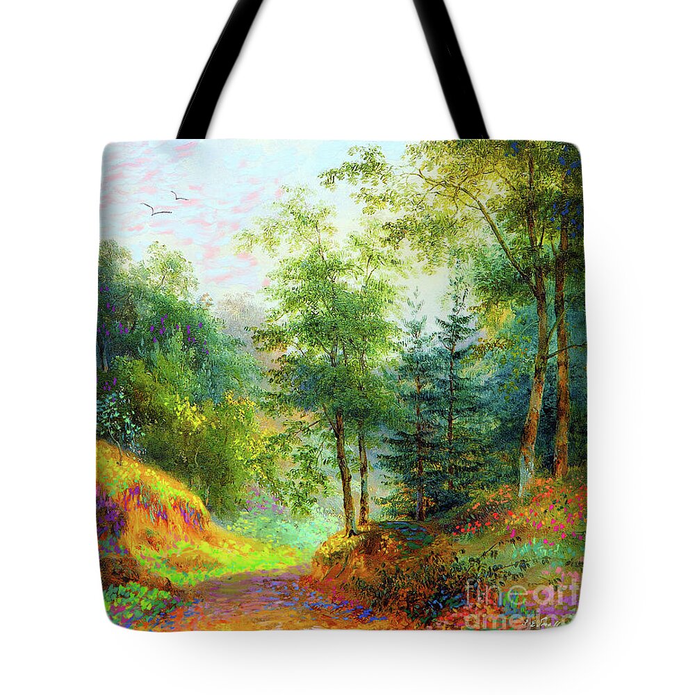 Landscape Tote Bag featuring the painting Cool Summer Breeze by Jane Small