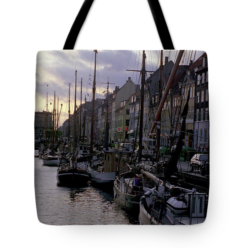 Copenhagen Tote Bag featuring the photograph Copenhagen Quay by Frank DiMarco
