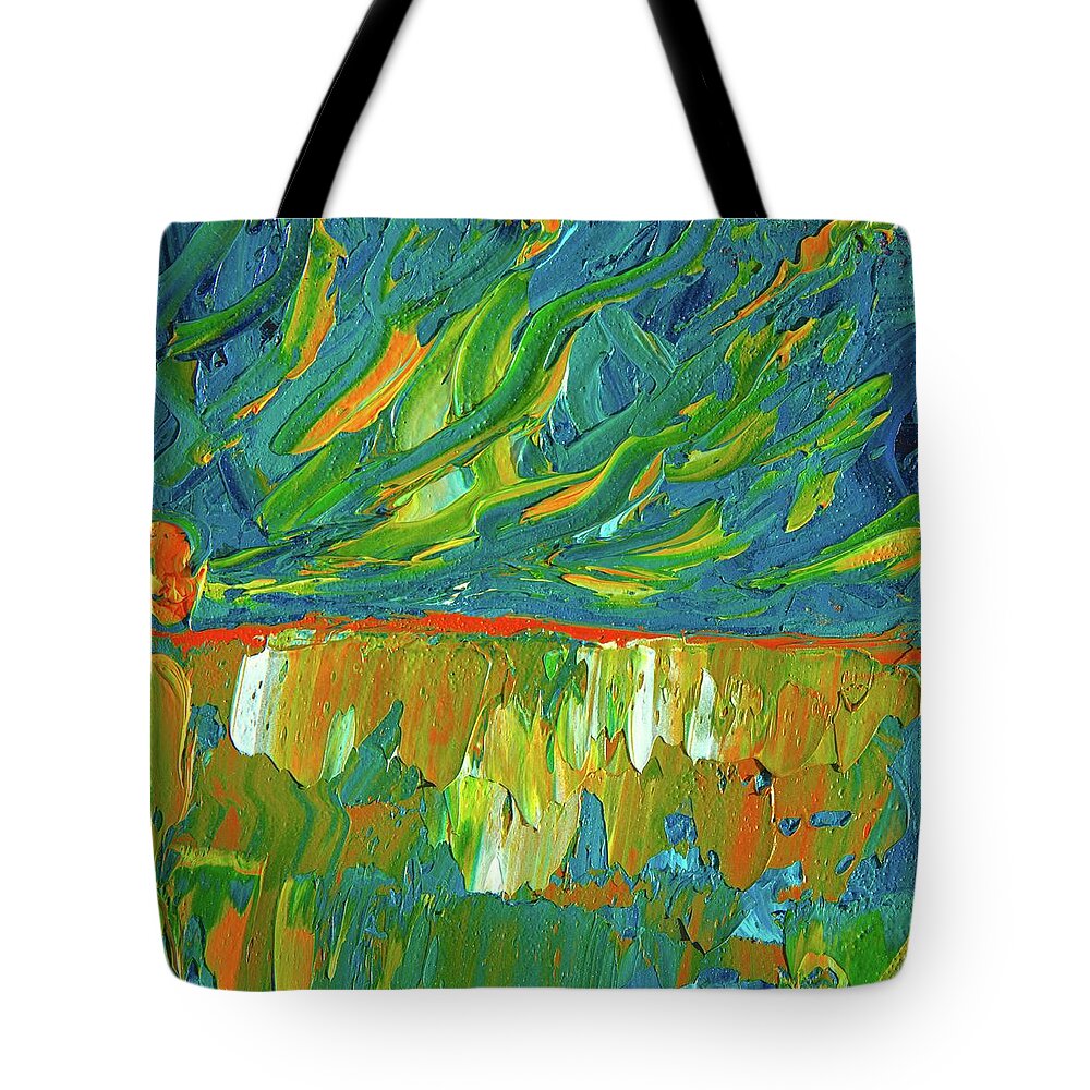  Tote Bag featuring the painting Copper Green by Chiara Magni