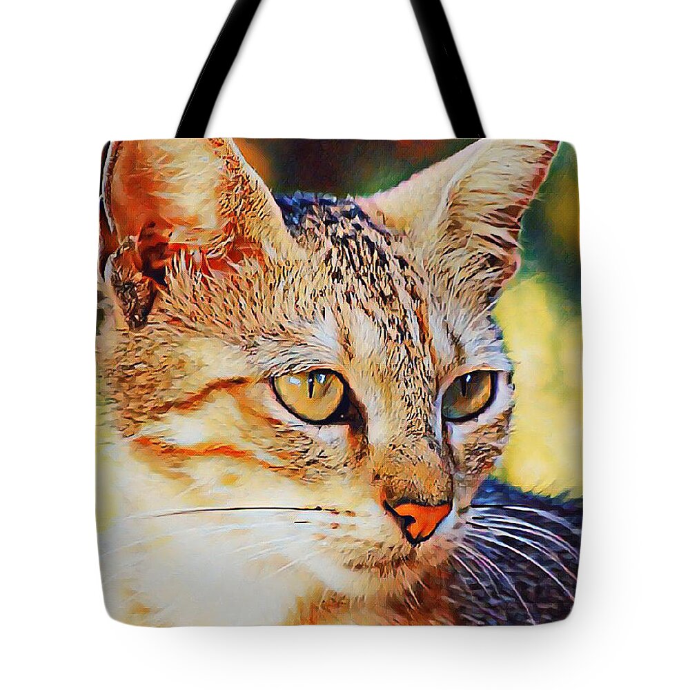 Cats Tote Bag featuring the photograph Copper Kitty by Joanne Carey
