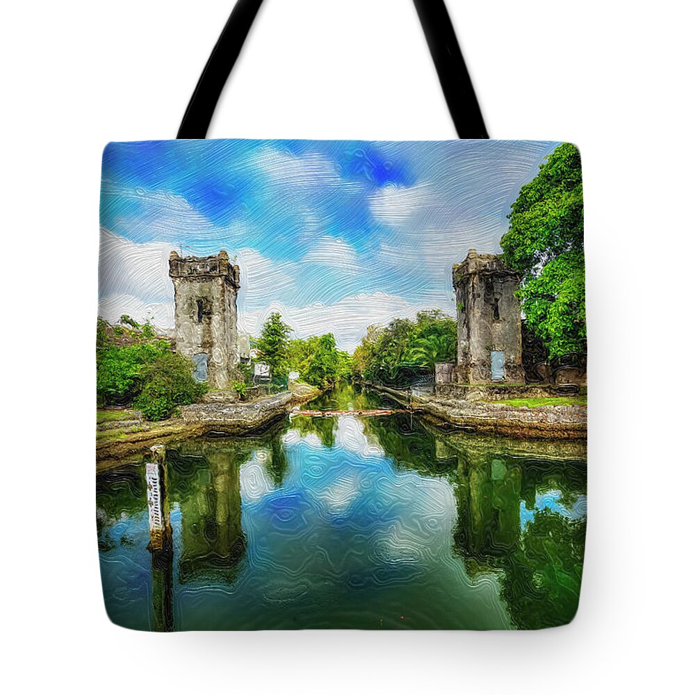 Miami Tote Bag featuring the digital art Coral Gables Canals by SnapHappy Photos
