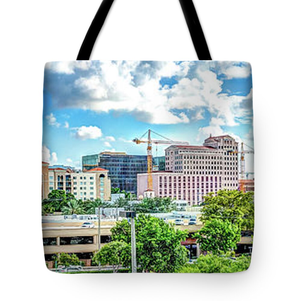 Miami Tote Bag featuring the digital art Coral Gables Downtown II by SnapHappy Photos