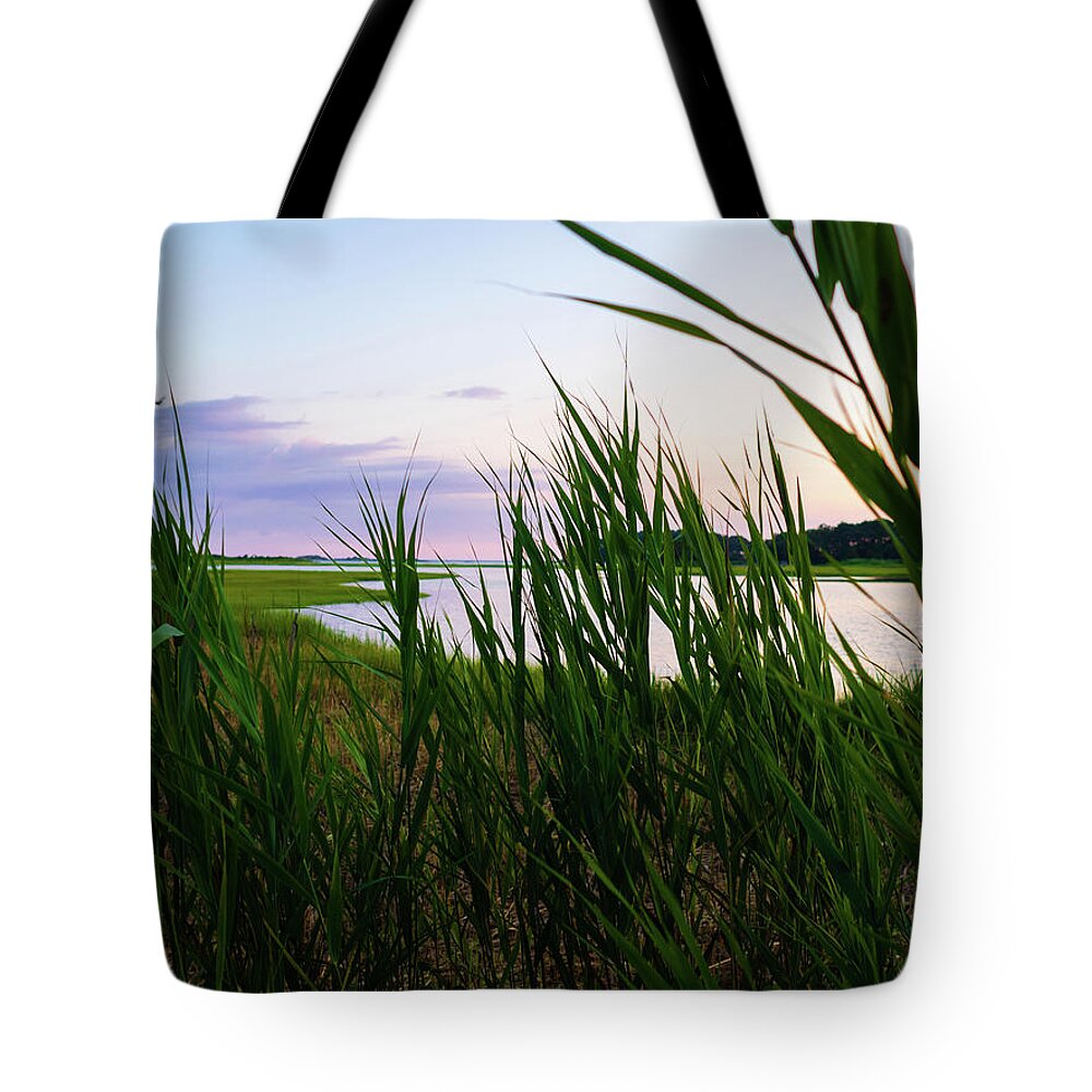 Connecticut Tote Bag featuring the photograph Cordgrass and Sunset I by Marianne Campolongo