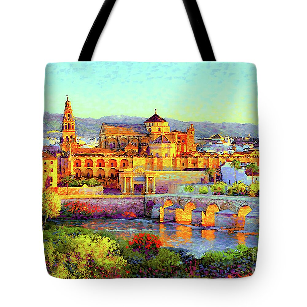 Spain Tote Bag featuring the painting Cordoba Mosque Cathedral Mezquita by Jane Small