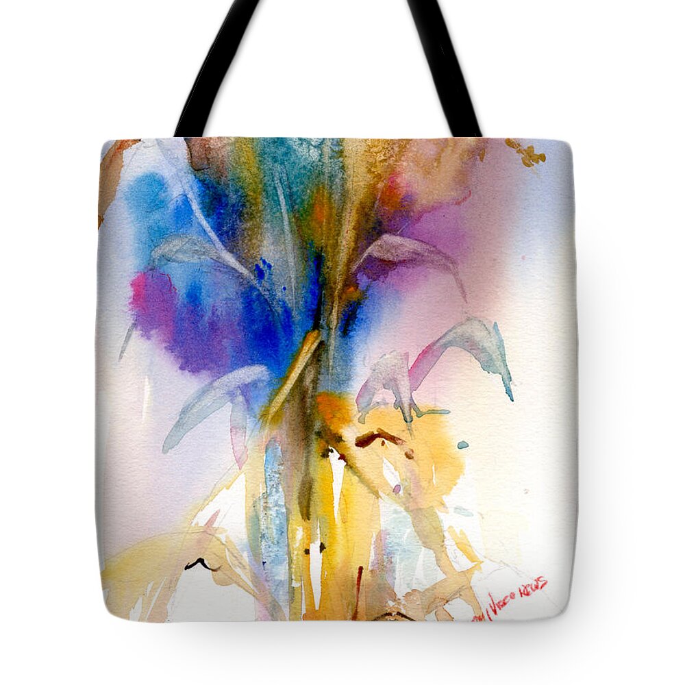 Plein Air Painting Tote Bag featuring the painting Corn Stalks by P Anthony Visco