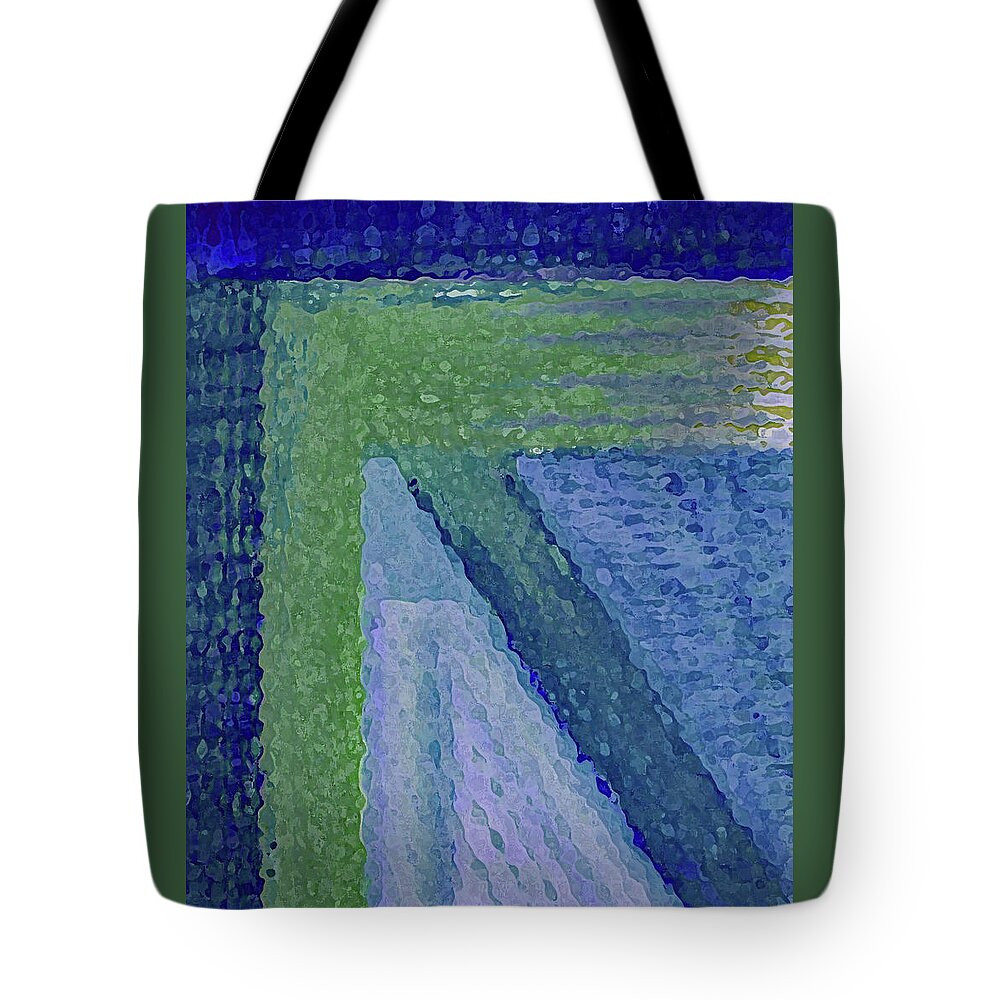 Abstract Tote Bag featuring the painting Corner Blue by Corinne Carroll