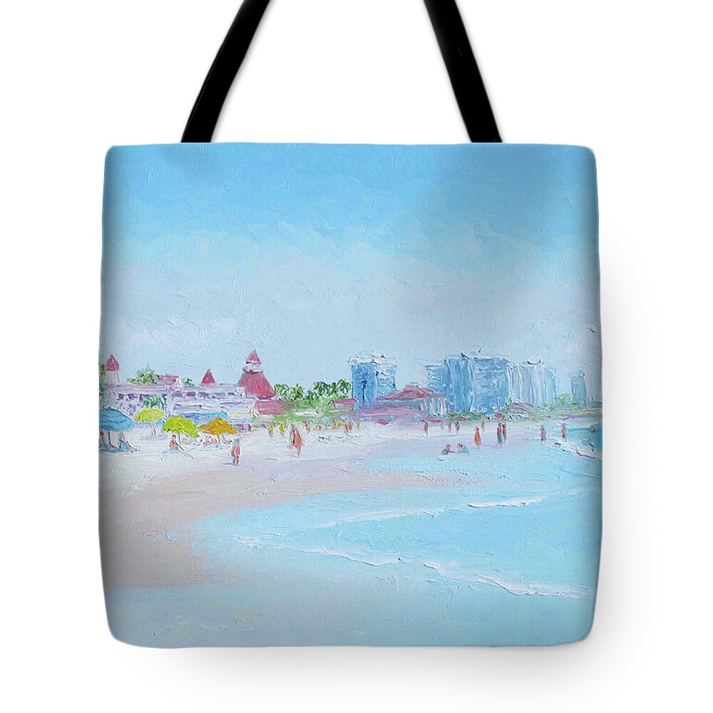 Beach Tote Bag featuring the painting Coronado Beach San Diego Impression by Jan Matson