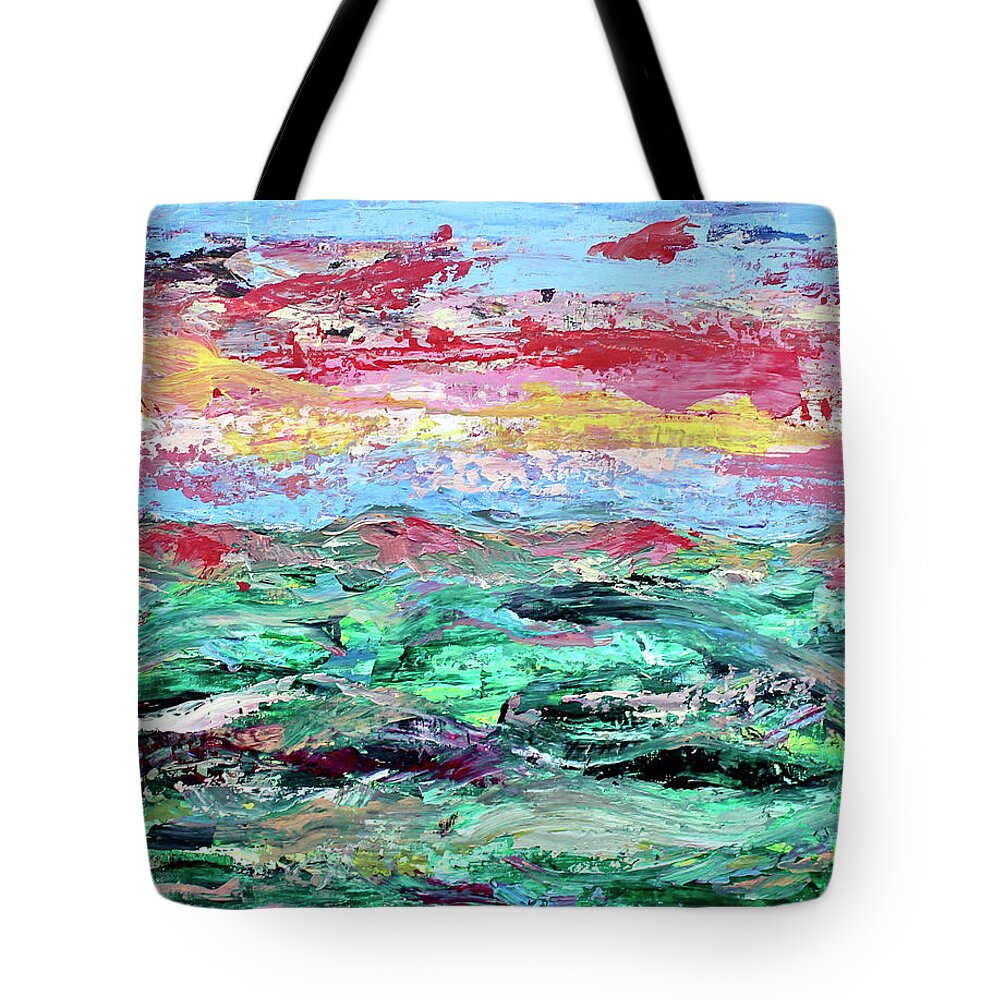 Golf Course Tote Bag featuring the painting Costal Links by Teresa Moerer