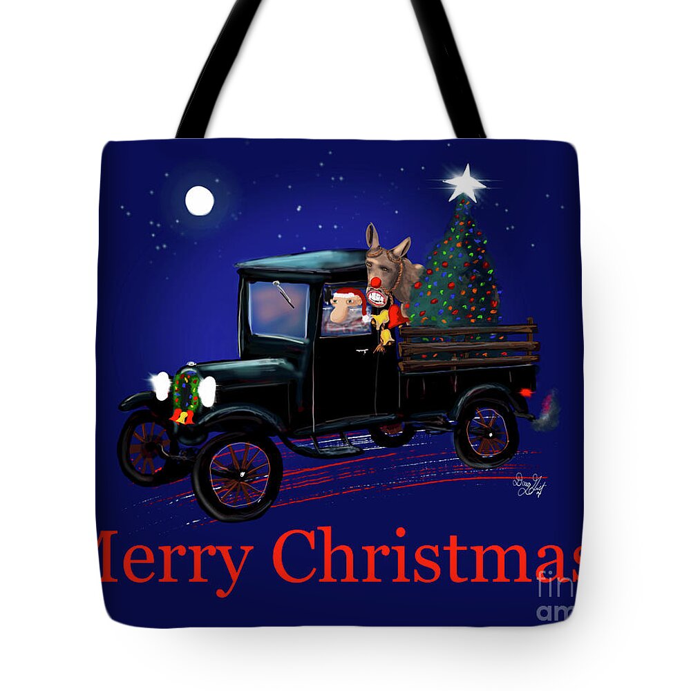Santa Tote Bag featuring the digital art Country Christmas by Doug Gist