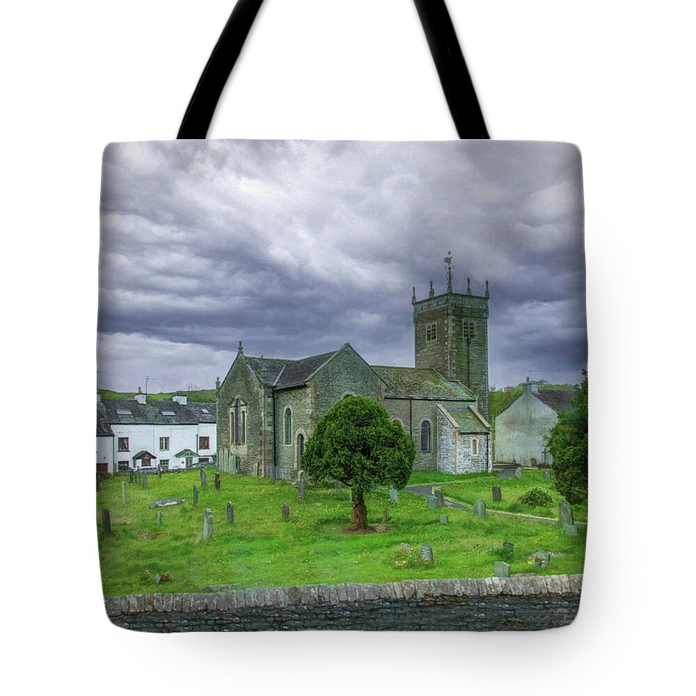  Tote Bag featuring the photograph Country Church in England's Lake District by Marcy Wielfaert