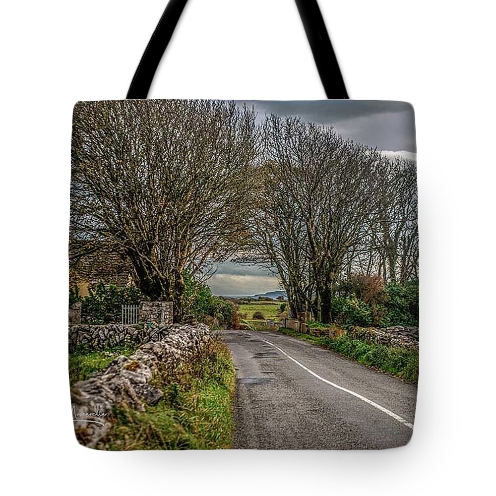 Ireland Tote Bag featuring the photograph Country Highway by Regina Muscarella