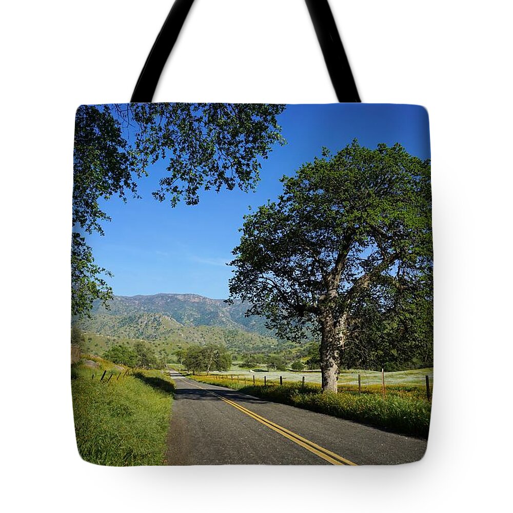 Country Mile Tote Bag featuring the photograph Country Mile Yokohl Valley by Brett Harvey