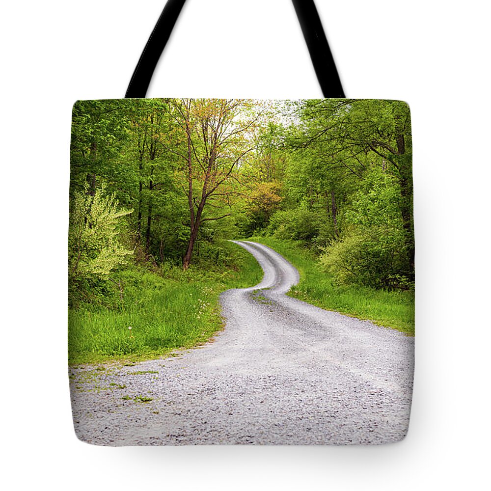 Road Tote Bag featuring the photograph Country Road Shohola PA by Amelia Pearn