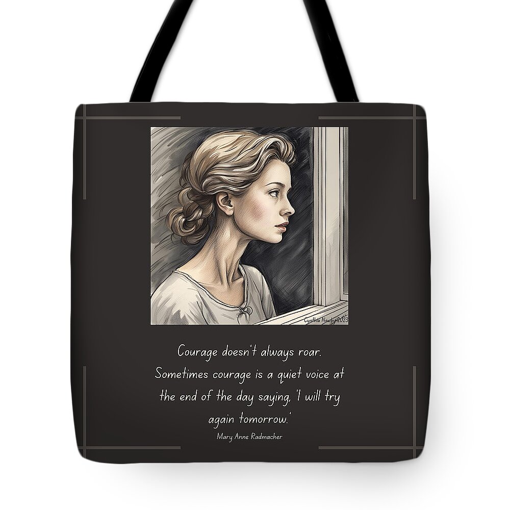 Newby Tote Bag featuring the digital art Courage and Hope by Cindy's Creative Corner