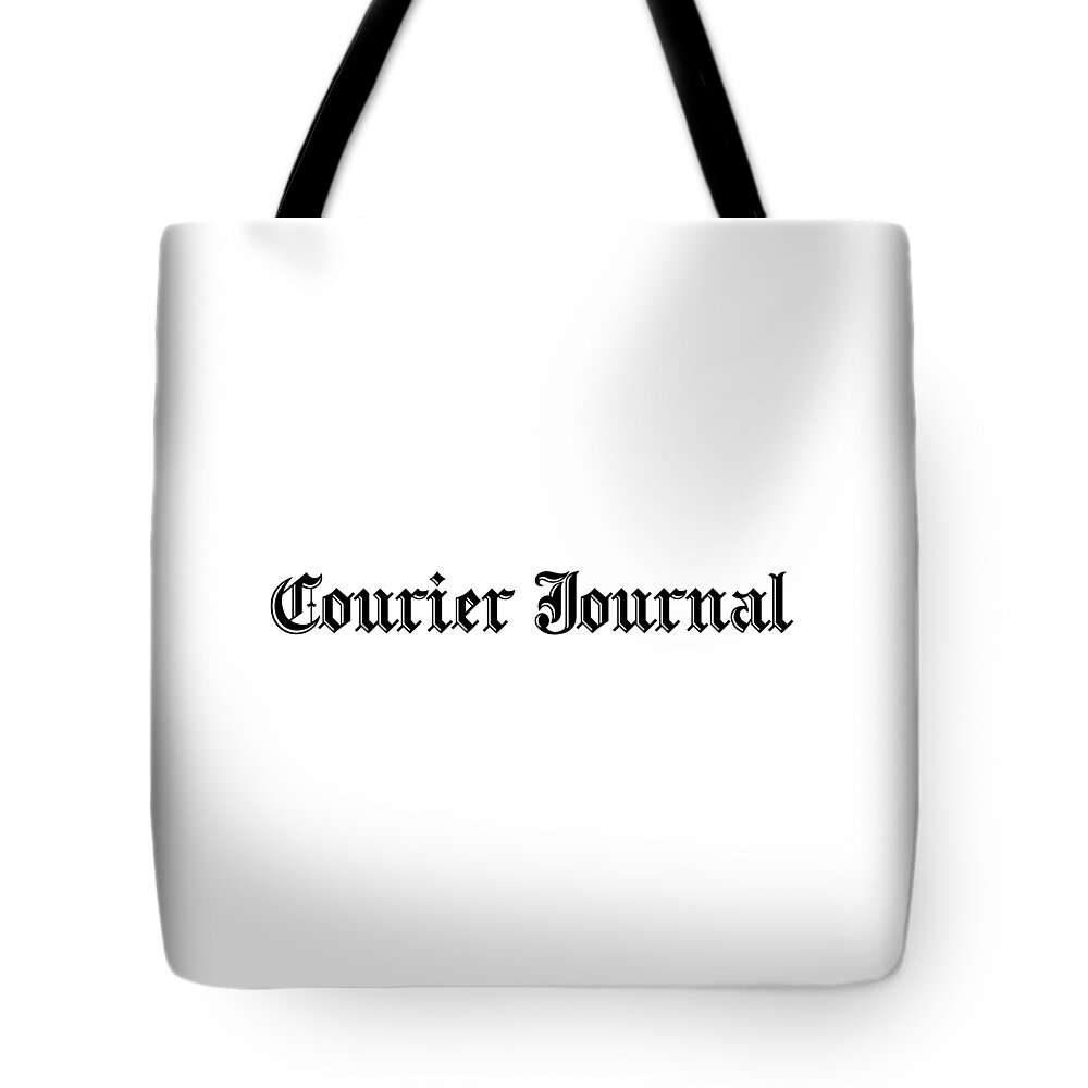 Louisville Tote Bag featuring the digital art Courier Journal Print Black Logo by Gannett Co