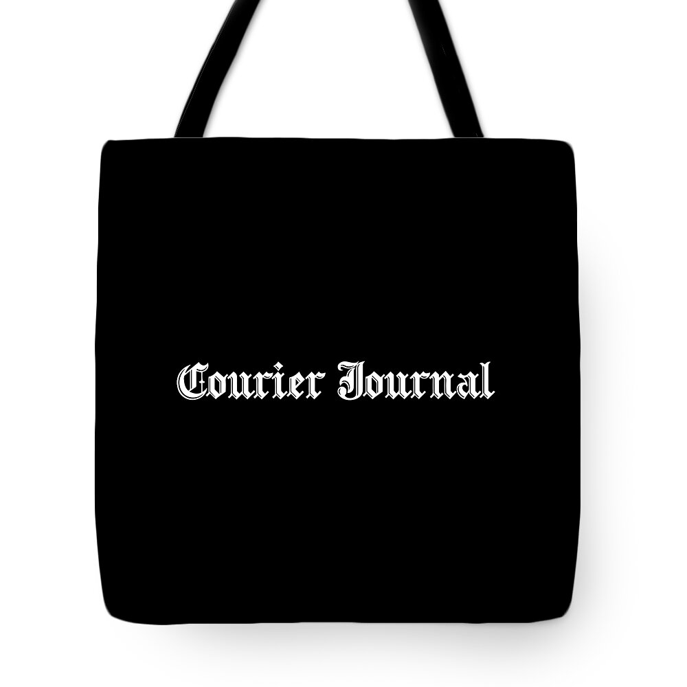 Louisville Tote Bag featuring the digital art Courier Journal Print White Logo by Gannett Co