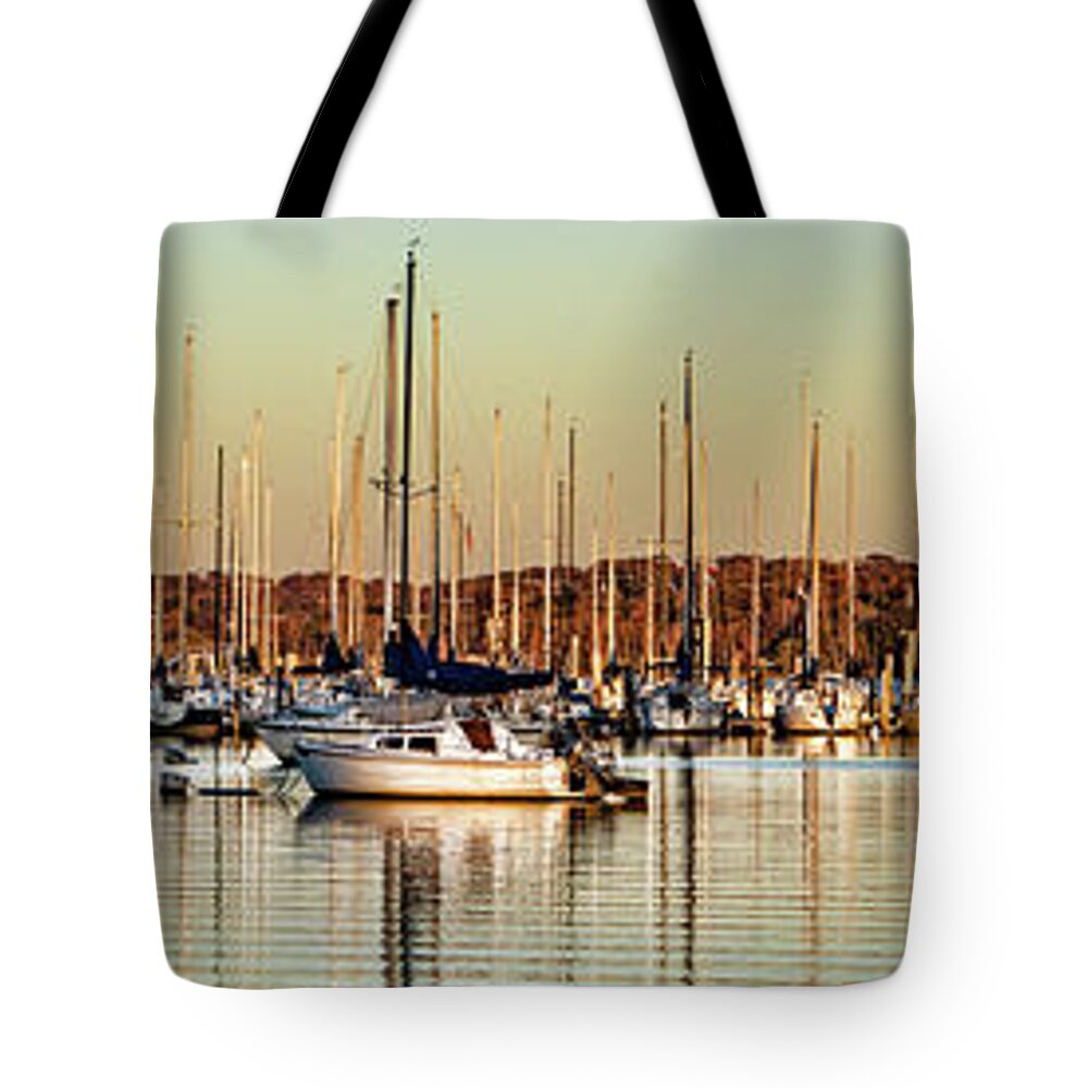 Cove At Sunset Tote Bag featuring the photograph Cove at Sunset Large by Sharon Popek